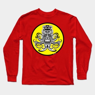 captain kraken in the ocean tentacles of death ecopop skull Long Sleeve T-Shirt